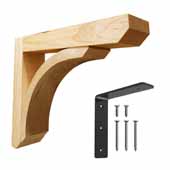  Lincroft Low Profile Wood Corbel in Unfinished Maple, 3'' W x 10'' D x 12'' H